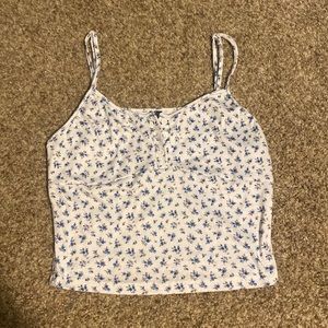 floral print cropped tank